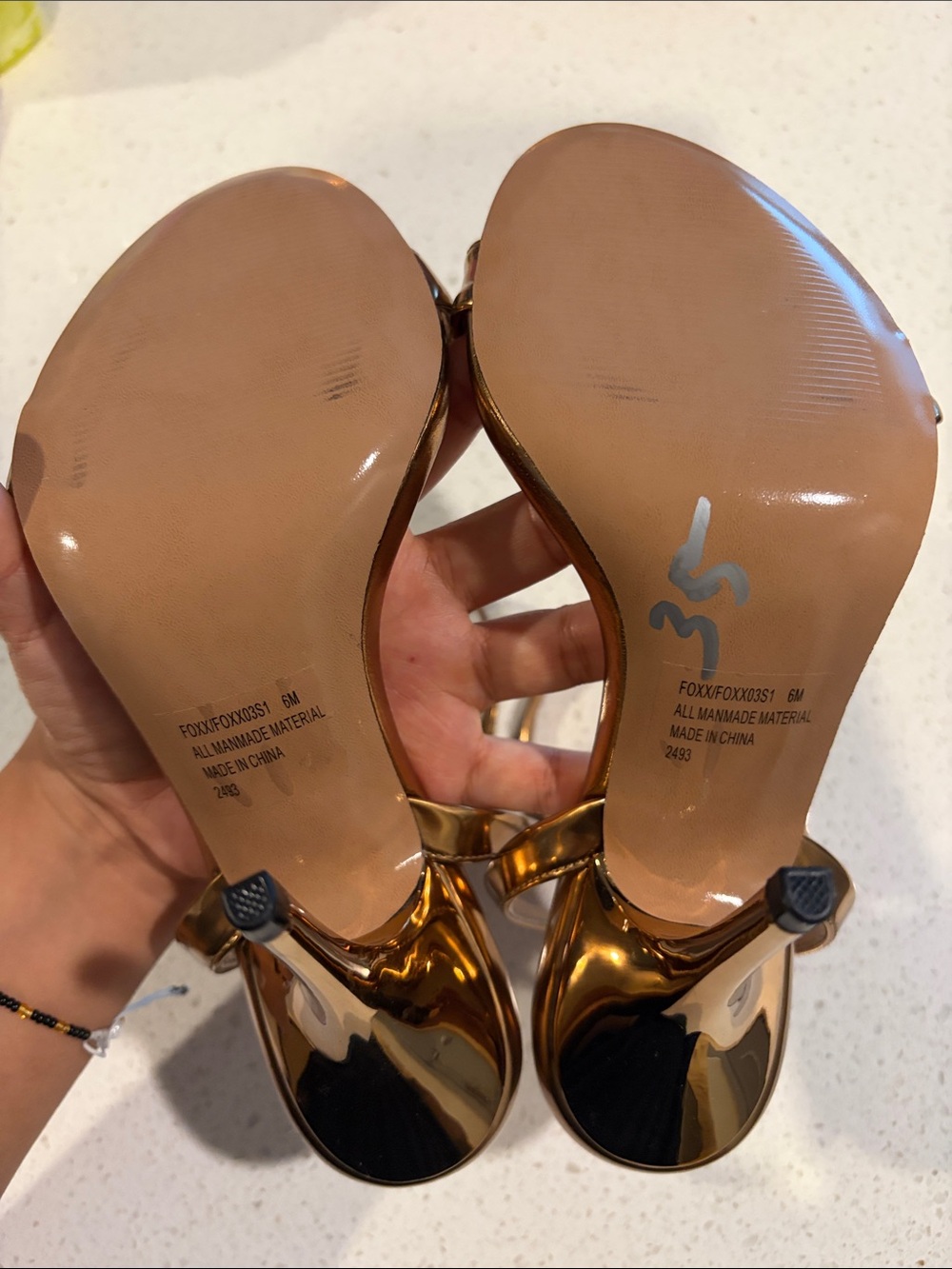 Steve Madden Metallic Bronze Ankle-Strap Heels - Picture 5 of 5